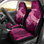 Custom Polynesia Breast Cancer Car Seat Cover Butterfly and Flowers Ribbon Maori Tattoo Ethnic Pink Style LT03 - Polynesian Pride