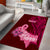 Polynesia Breast Cancer Area Rug Butterfly and Flowers Ribbon Maori Tattoo Ethnic Red Style LT03 - Polynesian Pride