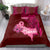 Polynesia Breast Cancer Bedding Set Butterfly and Flowers Ribbon Maori Tattoo Ethnic Red Style LT03 - Polynesian Pride