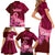 Polynesia Breast Cancer Family Matching Short Sleeve Bodycon Dress and Hawaiian Shirt Butterfly and Flowers Ribbon Maori Tattoo Ethnic Red Style LT03 - Polynesian Pride