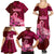 Polynesia Breast Cancer Family Matching Summer Maxi Dress and Hawaiian Shirt Butterfly and Flowers Ribbon Maori Tattoo Ethnic Red Style LT03 - Polynesian Pride