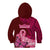 Polynesia Breast Cancer Kid Hoodie Butterfly and Flowers Ribbon Maori Tattoo Ethnic Red Style LT03 - Polynesian Pride