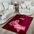 Custom Polynesia Breast Cancer Area Rug Butterfly and Flowers Ribbon Maori Tattoo Ethnic Red Style LT03 - Polynesian Pride