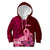 Custom Polynesia Breast Cancer Kid Hoodie Butterfly and Flowers Ribbon Maori Tattoo Ethnic Red Style LT03 Red - Polynesian Pride