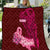 Custom Polynesia Breast Cancer Quilt Butterfly and Flowers Ribbon Maori Tattoo Ethnic Red Style LT03 Red - Polynesian Pride