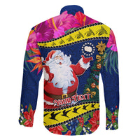 Personalised Cook Island Christmas Family Matching Mermaid Dress and Hawaiian Shirt Santa Claus Mix Maroro and Kakaia Hibiscus Flower Maori Pattern LT03 - Polynesian Pride