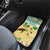 Aloha Turtle Family on The Beach Car Mats with Hawaiian Colorful Plumeria