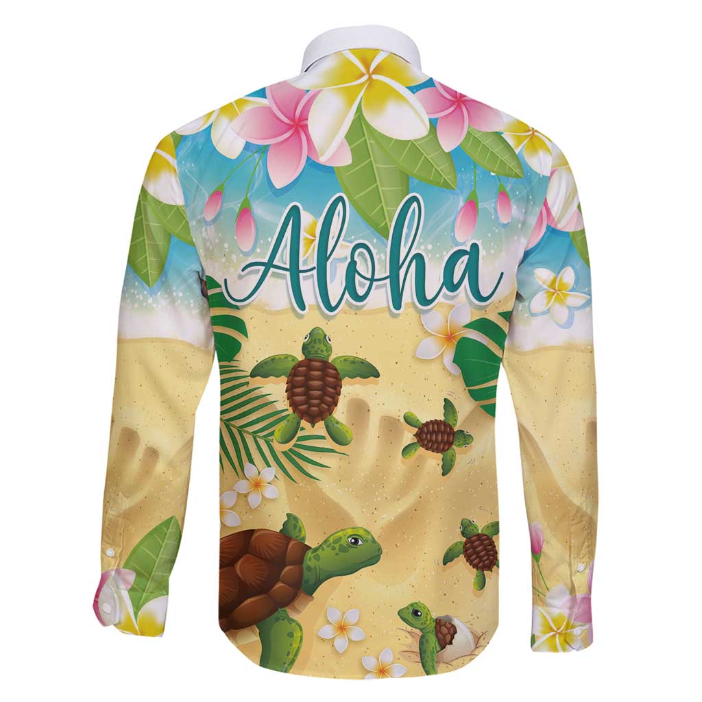 Aloha Turtle Family on The Beach Family Matching Mermaid Dress and Hawaiian Shirt with Hawaiian Colorful Plumeria