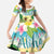 Aloha Turtle Family on The Beach Family Matching Off The Shoulder Long Sleeve Dress and Hawaiian Shirt with Hawaiian Colorful Plumeria