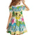 Aloha Turtle Family on The Beach Family Matching Off The Shoulder Long Sleeve Dress and Hawaiian Shirt with Hawaiian Colorful Plumeria