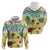 Aloha Turtle Family on The Beach Hoodie with Hawaiian Colorful Plumeria