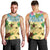 Aloha Turtle Family on The Beach Men Tank Top with Hawaiian Colorful Plumeria