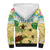 Aloha Turtle Family on The Beach Sherpa Hoodie with Hawaiian Colorful Plumeria