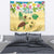 Aloha Turtle Family on The Beach Tapestry with Hawaiian Colorful Plumeria