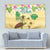 Aloha Turtle Family on The Beach Tapestry with Hawaiian Colorful Plumeria