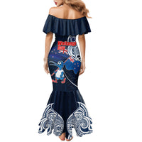 New Zealand Waitangi Family Matching Mermaid Dress and Hawaiian Shirt Te Ra O Waitangi Maori Kiwis Bird LT03 - Polynesian Pride