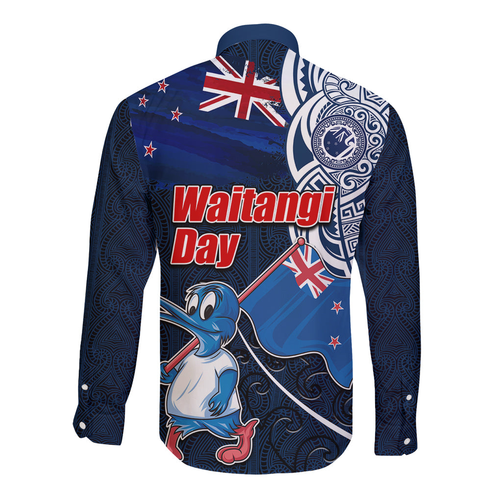 New Zealand Waitangi Long Sleeve Button Shirt Te Ra O Waitangi Maori Kiwis Bird LT03 - Polynesian Pride