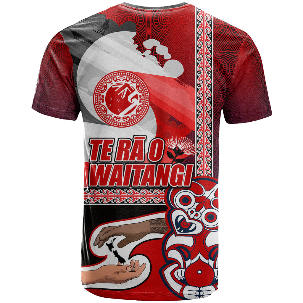 Maori Waitangi T Shirt Hei-tiki Koru with Tino Rangatiratanga Maori Flag LT03 - Polynesian Pride