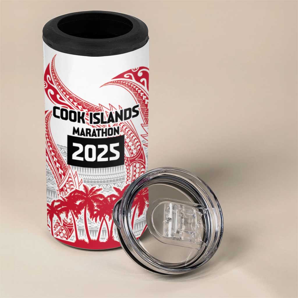 Cook Islands Marathon 2025-Pursuit in Paradise 4 in 1 Can Cooler Tumbler Red Color LT03 - Polynesian Pride