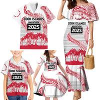 Cook Islands Marathon 2025-Pursuit in Paradise Family Matching Mermaid Dress and Hawaiian Shirt Red Color LT03 - Polynesian Pride