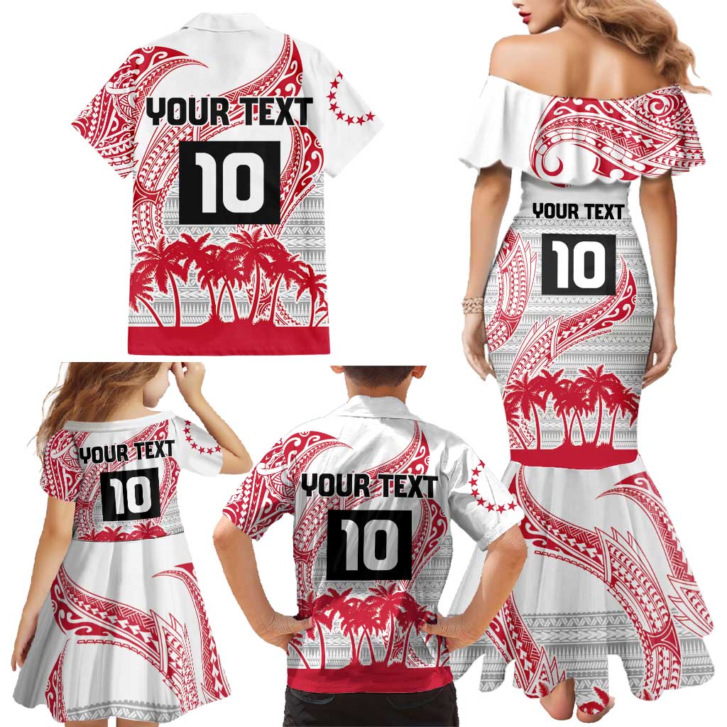 Cook Islands Marathon 2025-Pursuit in Paradise Family Matching Mermaid Dress and Hawaiian Shirt Red Color LT03 - Polynesian Pride