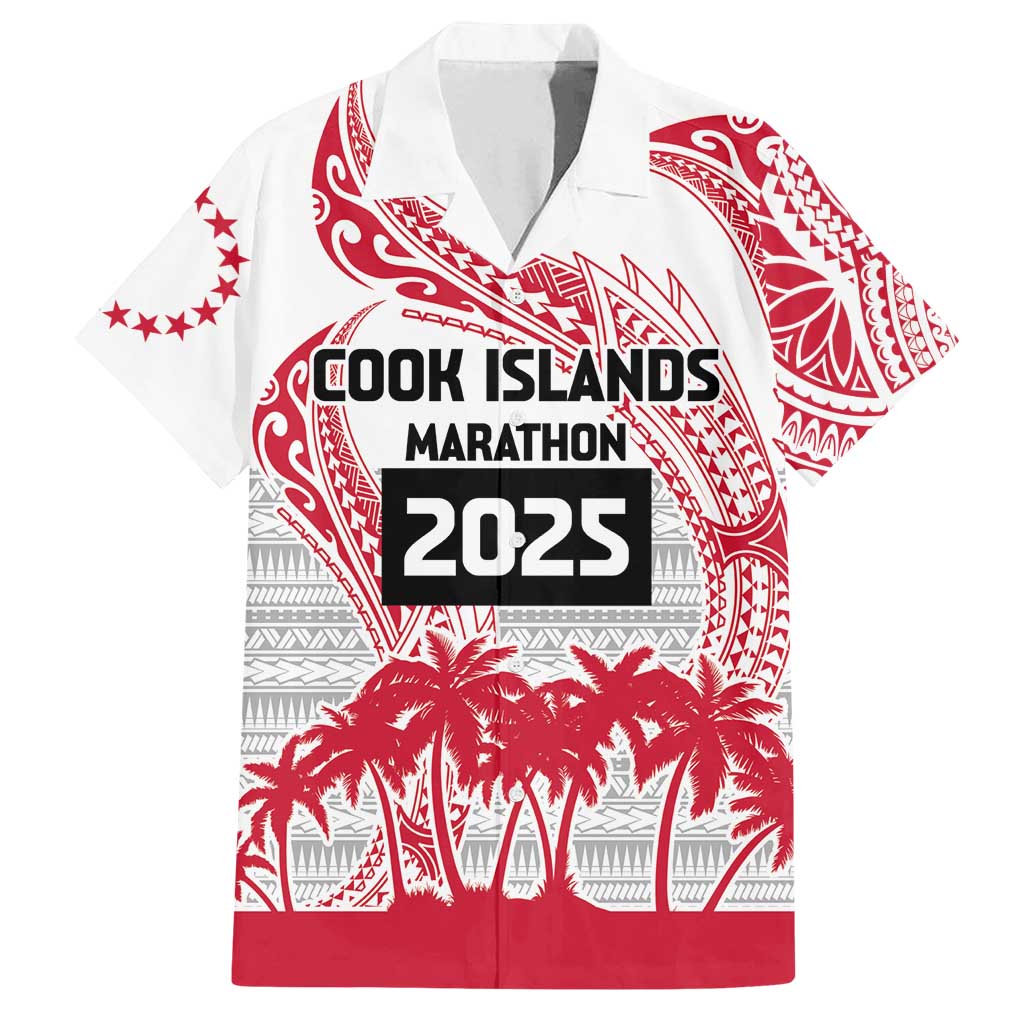 Cook Islands Marathon 2025-Pursuit in Paradise Family Matching Off Shoulder Maxi Dress and Hawaiian Shirt Red Color LT03 Dad's Shirt - Short Sleeve Red - Polynesian Pride