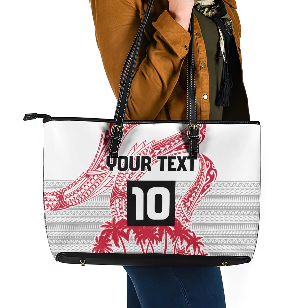 Cook Islands Marathon 2025-Pursuit in Paradise Leather Tote Bag Red Color
