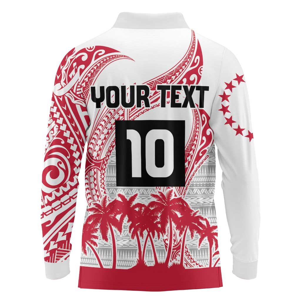 Cook Islands Marathon 2025-Pursuit in Paradise Long Sleeve Polo Shirt Red Color LT03 - Polynesian Pride