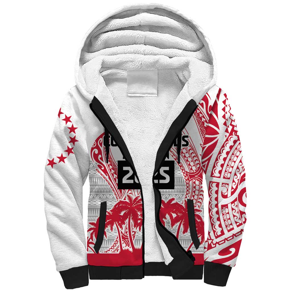 Cook Islands Marathon 2025-Pursuit in Paradise Sherpa Hoodie Red Color