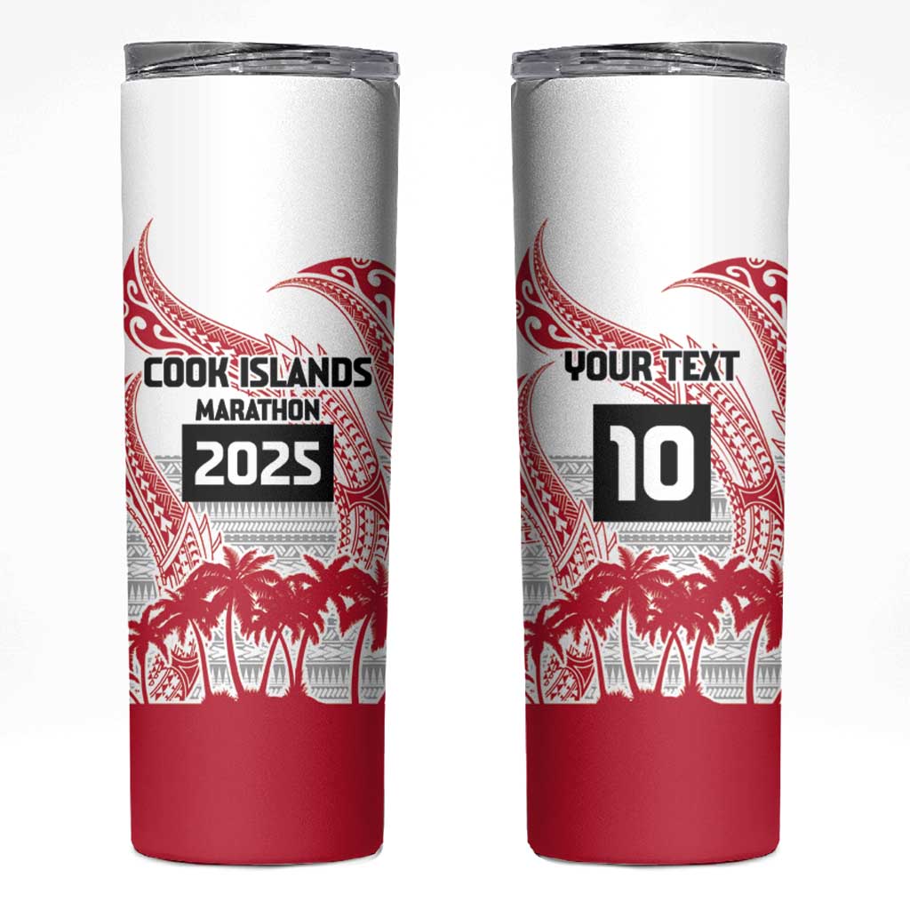 Cook Islands Marathon 2025-Pursuit in Paradise Skinny Tumbler Red Color LT03 Red - Polynesian Pride