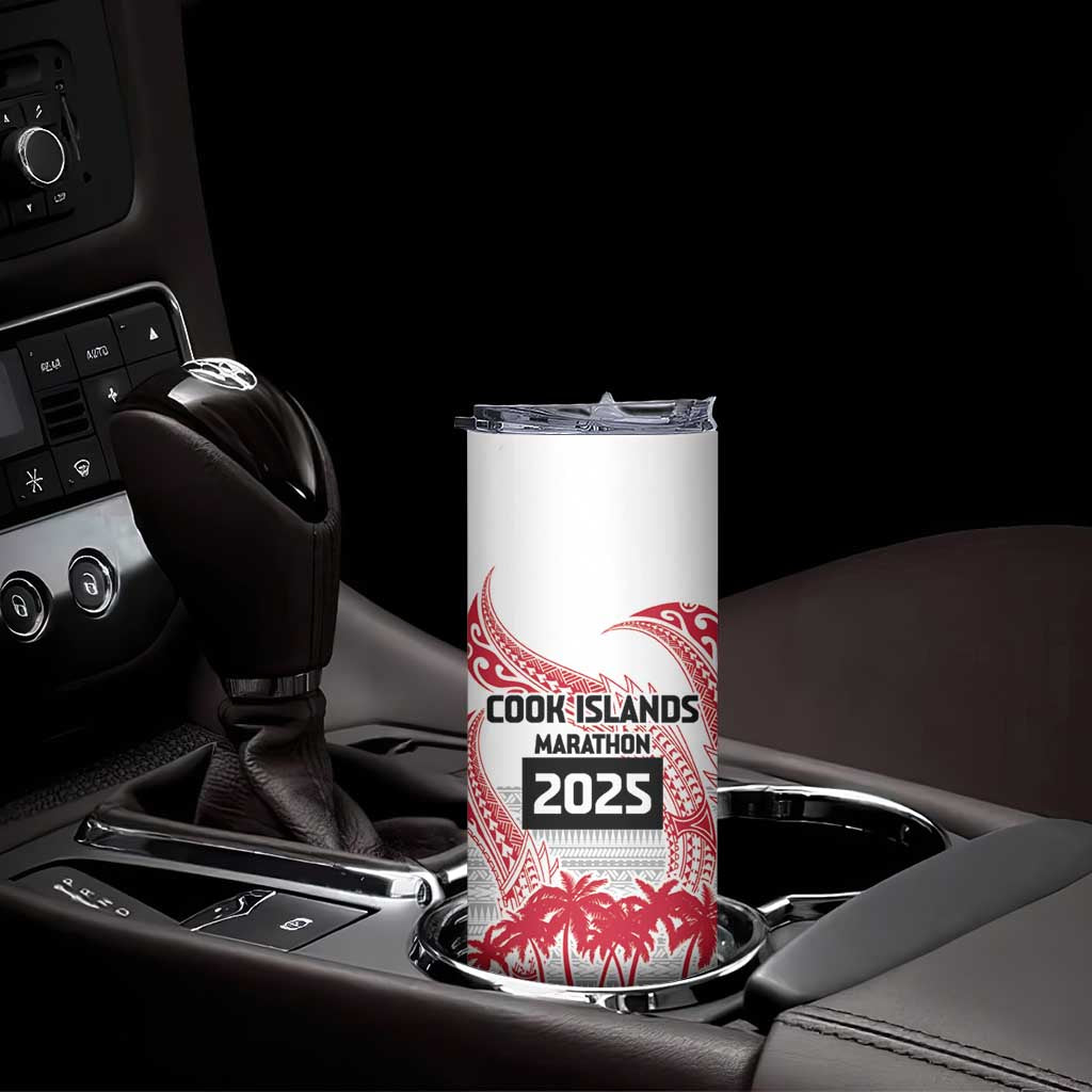 Cook Islands Marathon 2025-Pursuit in Paradise Skinny Tumbler Red Color LT03 - Polynesian Pride