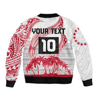 Cook Islands Marathon 2025-Pursuit in Paradise Sleeve Zip Bomber Jacket Red Color