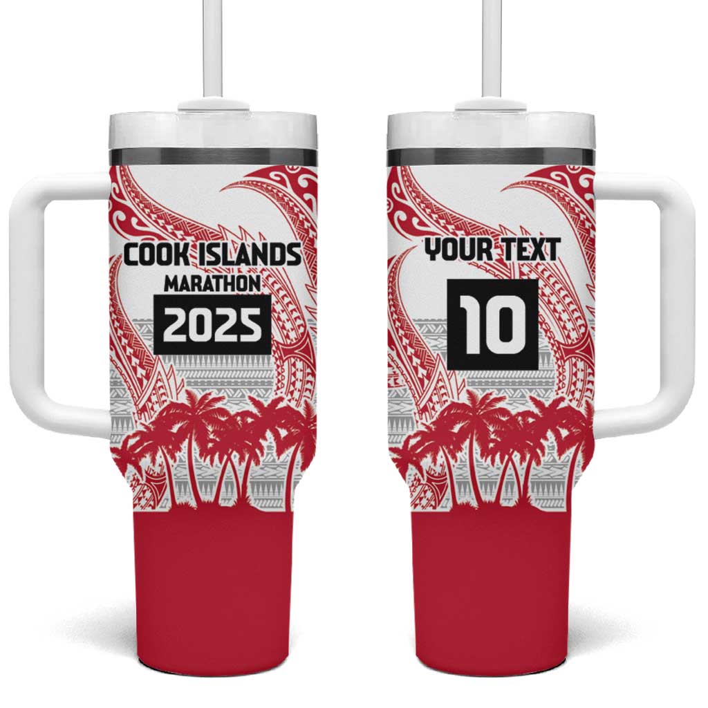 Cook Islands Marathon 2025-Pursuit in Paradise Tumbler With Handle Red Color