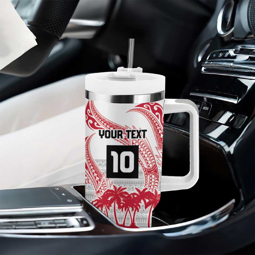 Cook Islands Marathon 2025-Pursuit in Paradise Tumbler With Handle Red Color