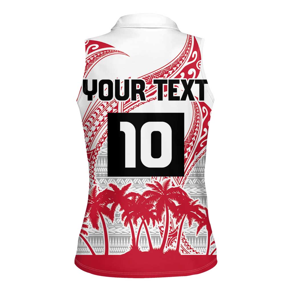 Cook Islands Marathon 2025-Pursuit in Paradise Women Sleeveless Polo Shirt Red Color LT03 - Polynesian Pride