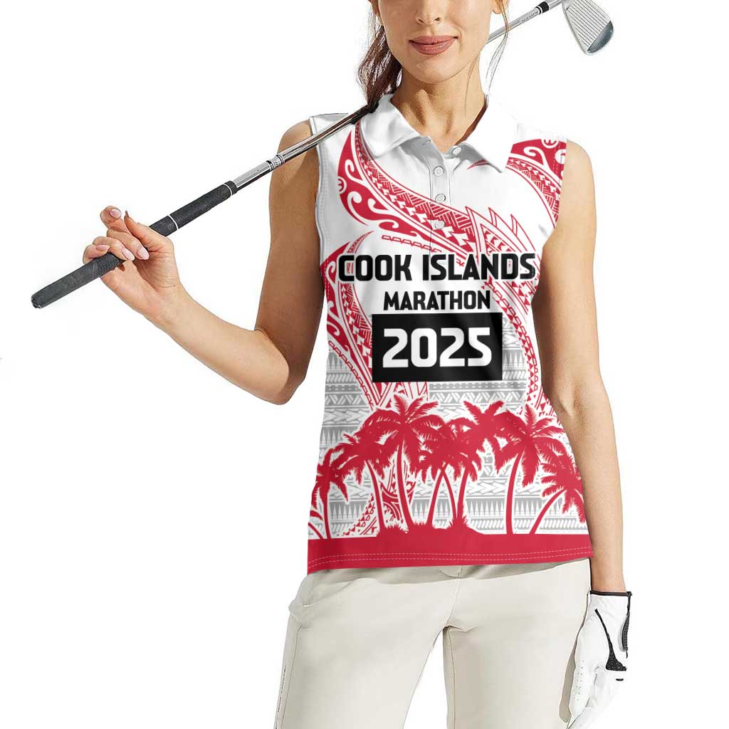 Cook Islands Marathon 2025-Pursuit in Paradise Women Sleeveless Polo Shirt Red Color LT03 - Polynesian Pride
