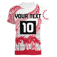 Cook Islands Marathon 2025-Pursuit in Paradise Women V-Neck T-Shirt Red Color LT03 - Polynesian Pride