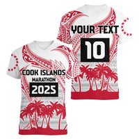 Cook Islands Marathon 2025-Pursuit in Paradise Women V-Neck T-Shirt Red Color LT03 - Polynesian Pride