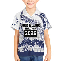 Cook Islands Marathon 2025-Pursuit in Paradise Family Matching Long Sleeve Bodycon Dress and Hawaiian Shirt Blue Color LT03 Son's Shirt Blue - Polynesian Pride
