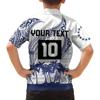 Cook Islands Marathon 2025-Pursuit in Paradise Family Matching Off The Shoulder Long Sleeve Dress and Hawaiian Shirt Blue Color