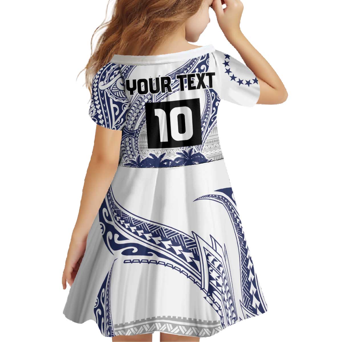 Cook Islands Marathon 2025-Pursuit in Paradise Family Matching Off The Shoulder Long Sleeve Dress and Hawaiian Shirt Blue Color