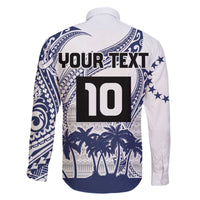 Cook Islands Marathon 2025-Pursuit in Paradise Family Matching Off The Shoulder Long Sleeve Dress and Hawaiian Shirt Blue Color