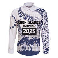 Cook Islands Marathon 2025-Pursuit in Paradise Family Matching Off Shoulder Short Dress and Hawaiian Shirt Blue Color LT03 Dad's Shirt - Long Sleeve Blue - Polynesian Pride