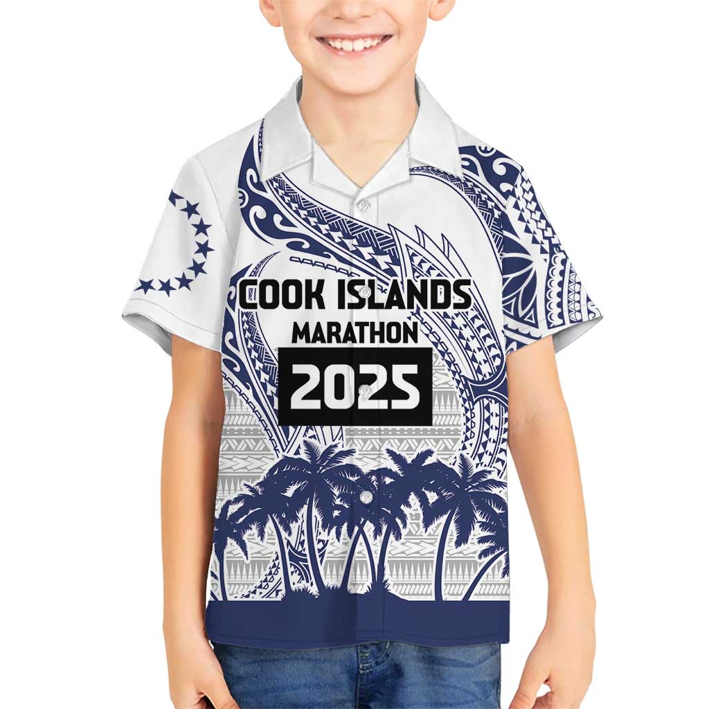 Cook Islands Marathon 2025-Pursuit in Paradise Family Matching Puletasi and Hawaiian Shirt Blue Color
