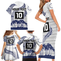 Cook Islands Marathon 2025-Pursuit in Paradise Family Matching Short Sleeve Bodycon Dress and Hawaiian Shirt Blue Color LT03 - Polynesian Pride