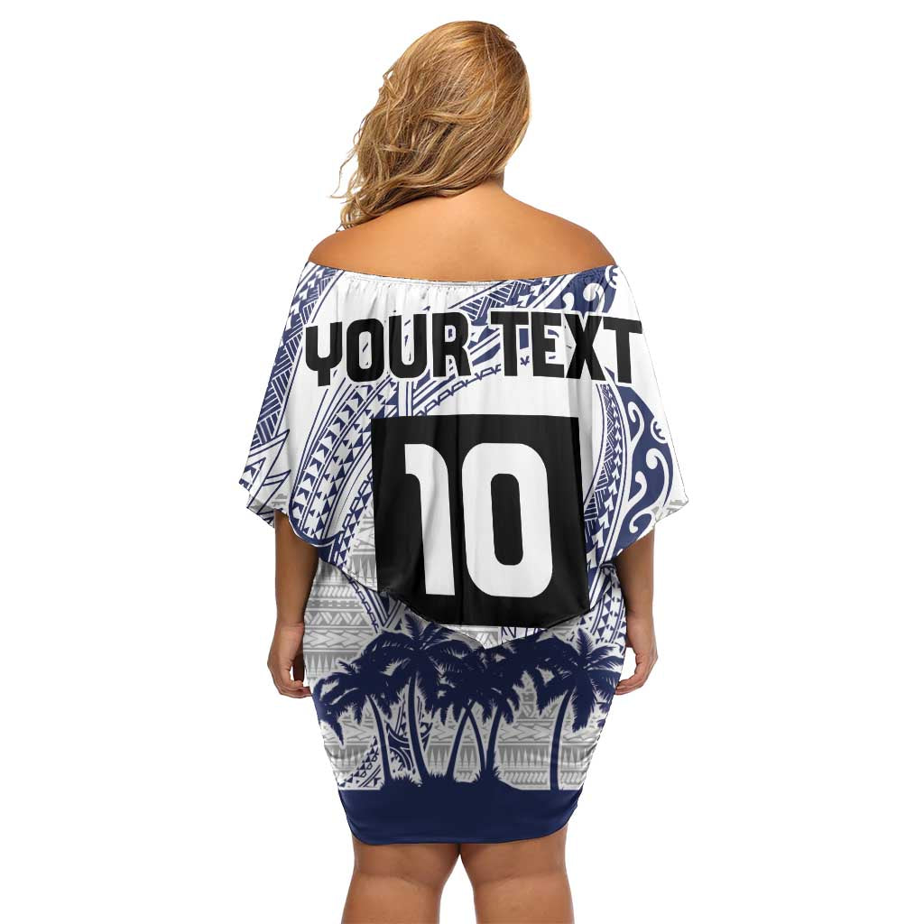 Cook Islands Marathon 2025-Pursuit in Paradise Off Shoulder Short Dress Blue Color