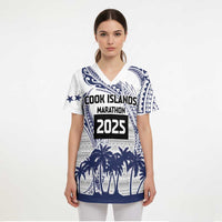 Cook Islands Marathon 2025-Pursuit in Paradise Scrub Top Blue Color - Polynesian Pride