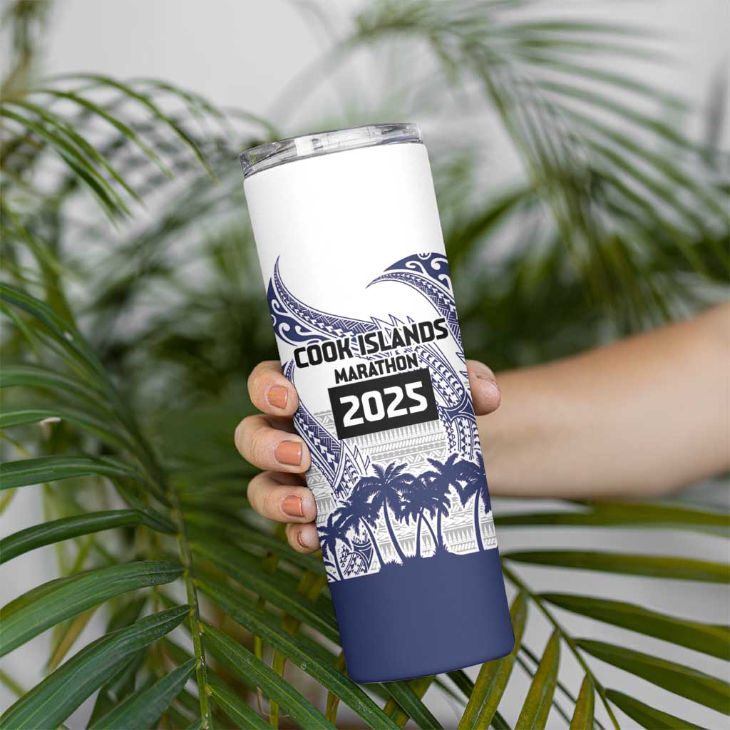 Cook Islands Marathon 2025-Pursuit in Paradise Skinny Tumbler Blue Color LT03 - Polynesian Pride