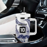 Cook Islands Marathon 2025-Pursuit in Paradise Tumbler With Handle Blue Color
