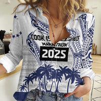 Cook Islands Marathon 2025-Pursuit in Paradise Women Casual Shirt Blue Color LT03 Female Blue - Polynesian Pride